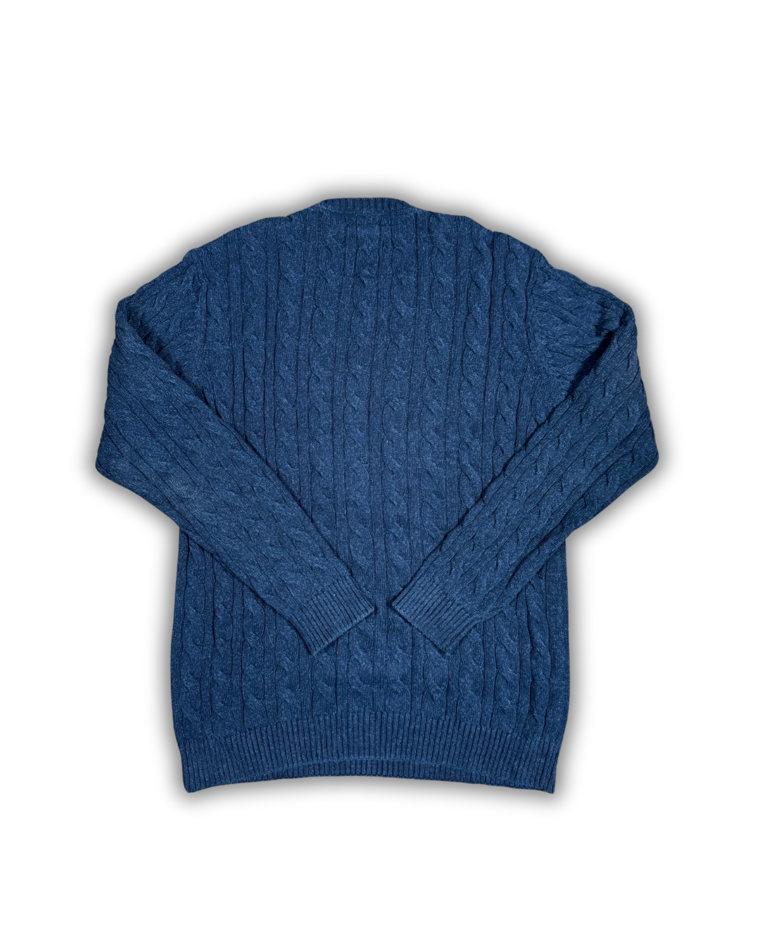 Vintage Lacoste Cable Knit Sweater – Navy Blue