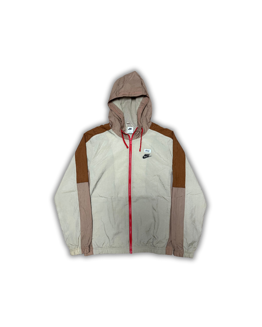 Nike Heritage Hooded Windbreaker Jacket – Beige and Brown