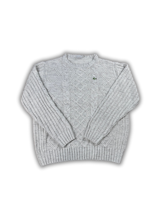 Lacoste Grey Cable Knit Sweater