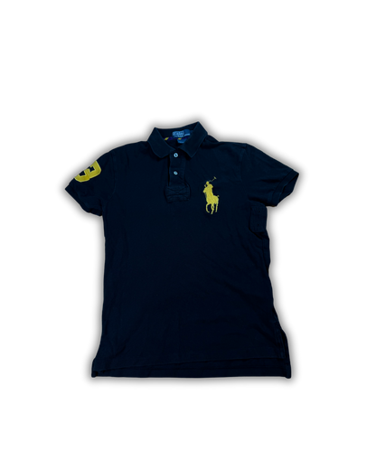 Ralph Lauren Black Polo Shirt w/ Bold Yellow Pony
