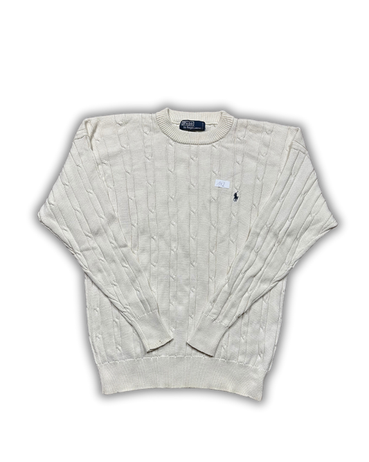 Vintage Polo Ralph Lauren Cable Knit Sweater – Cream White