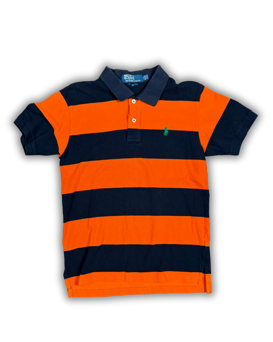 Vintage Polo Ralph Lauren Rugby Striped Polo – Orange & Navy
