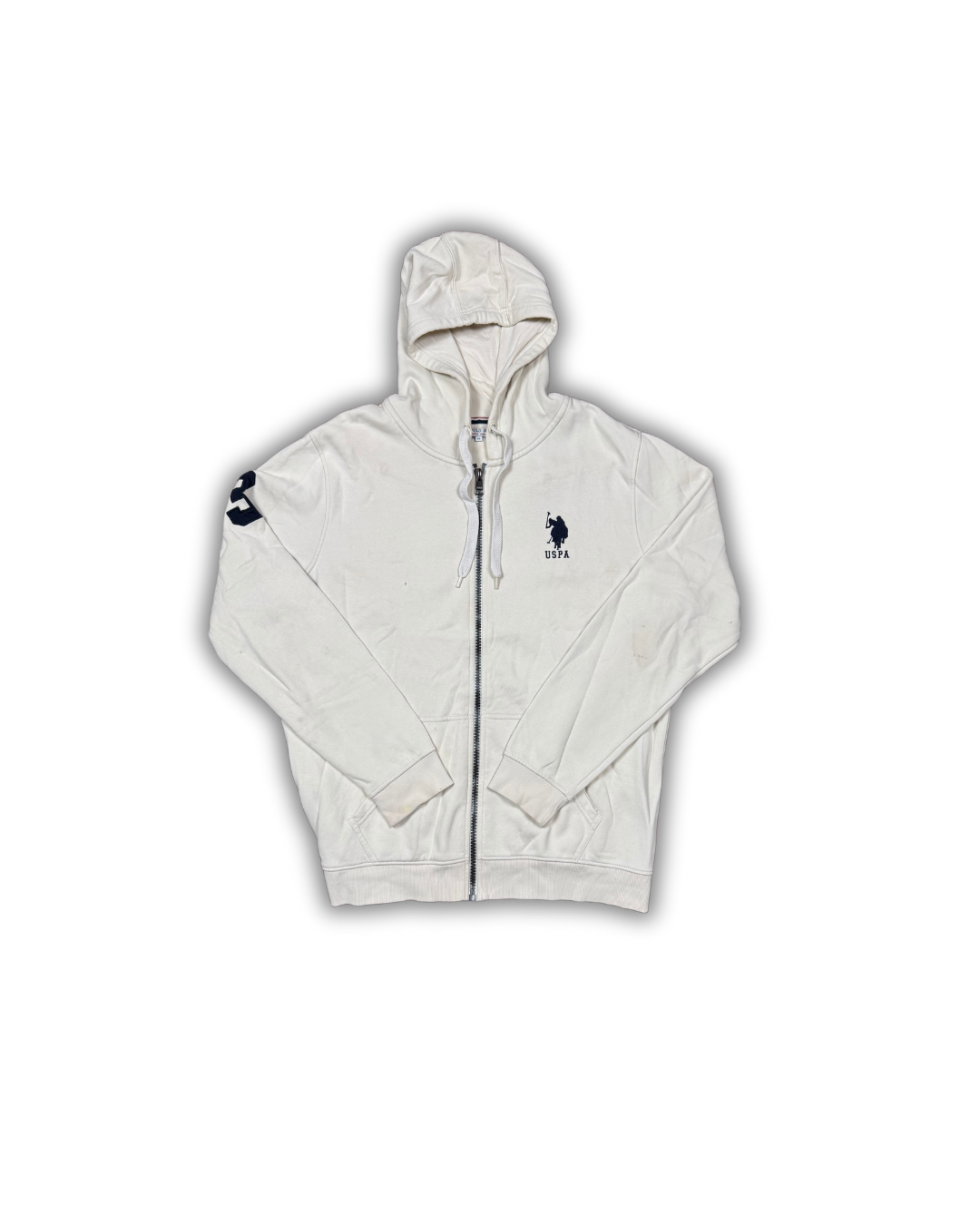 U.S. Polo Assn. White Zip-Up Hoodie