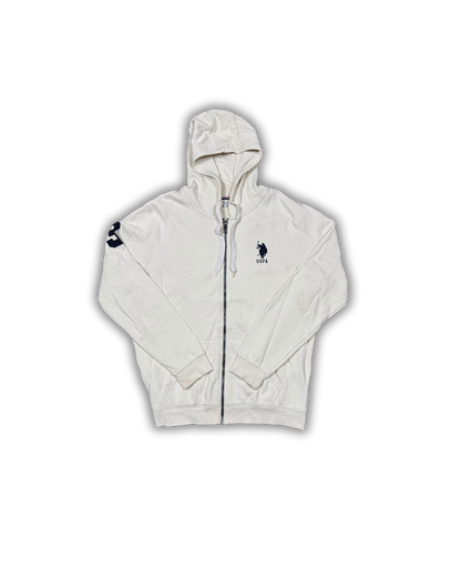 U.S. Polo Assn. White Zip-Up Hoodie