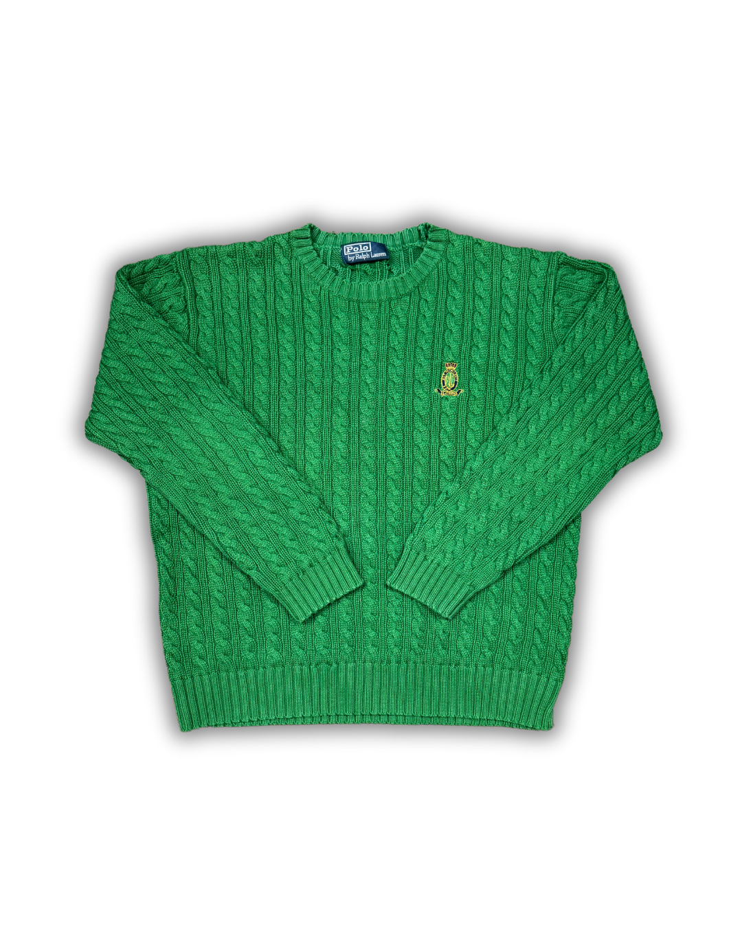 Vintage Polo Ralph Lauren Green Cable Knit Sweater