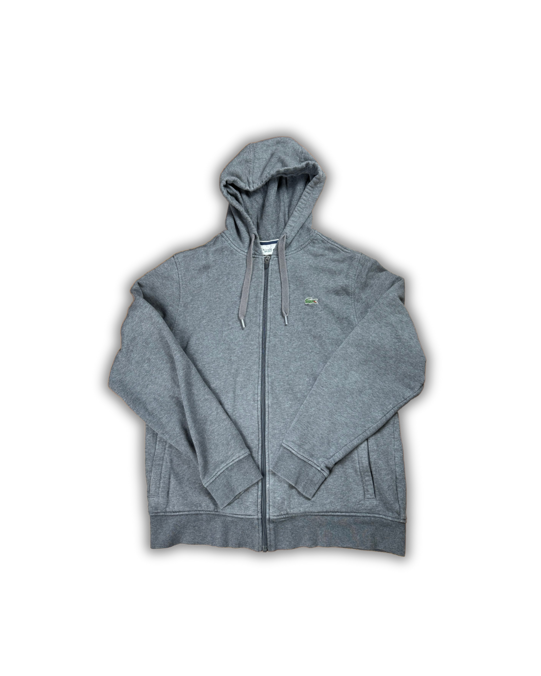 Classic Lacoste Grey Zip-Up Hoodie