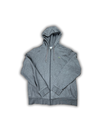 Classic Lacoste Grey Zip-Up Hoodie