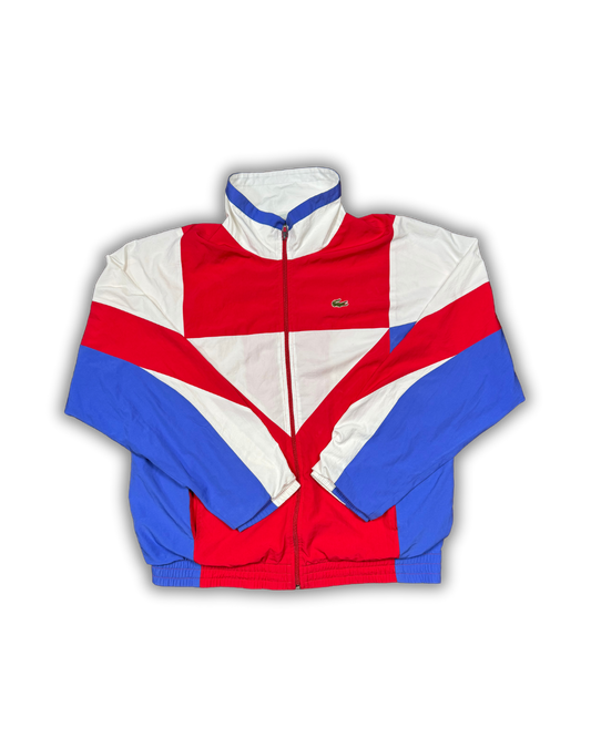 Vintage Lacoste Windbreaker Jacket – Red, White & Blue (90s Retro Style)