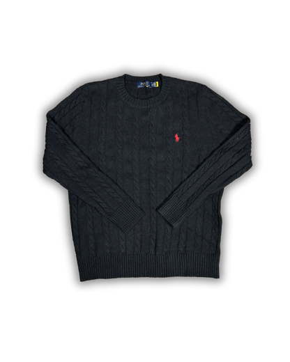 Vintage Polo Ralph Lauren Cable Knit Sweater – Black
