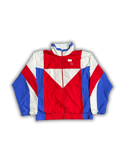 Vintage Lacoste Windbreaker Jacket – Red, White & Blue (90s Retro Style)