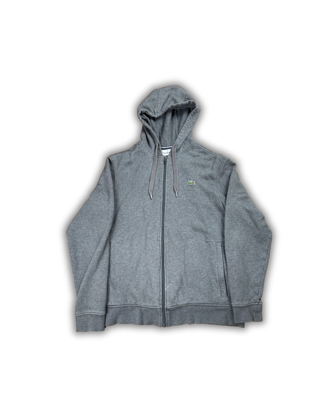 Classic Lacoste Grey Zip-Up Hoodie