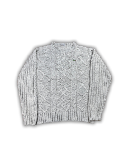 Lacoste Grey Cable Knit Sweater
