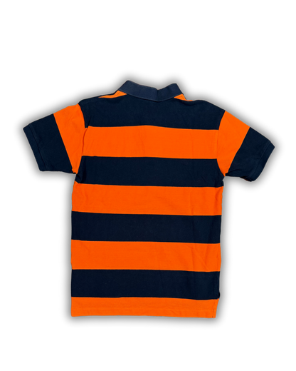 Vintage Polo Ralph Lauren Rugby Striped Polo – Orange & Navy
