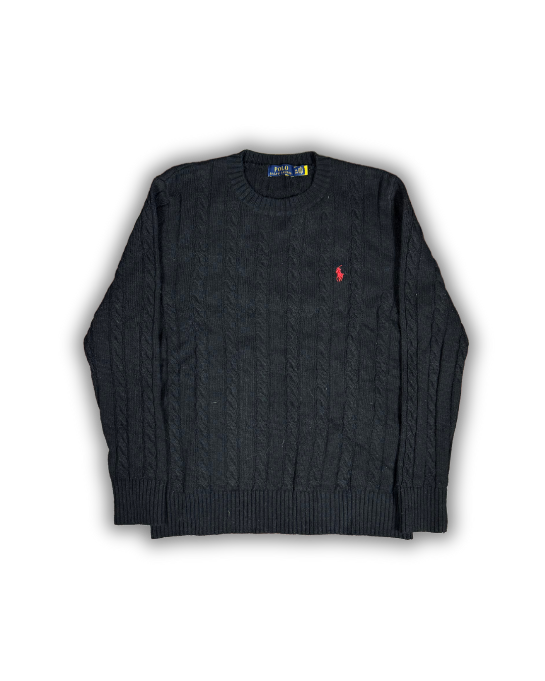 Vintage Polo Ralph Lauren Cable Knit Sweater – Black