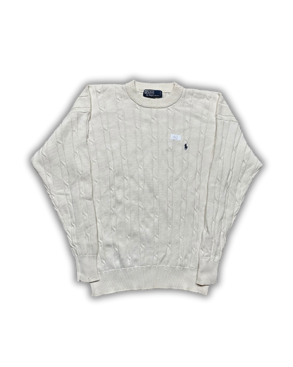 Vintage Polo Ralph Lauren Cable Knit Sweater – Cream White