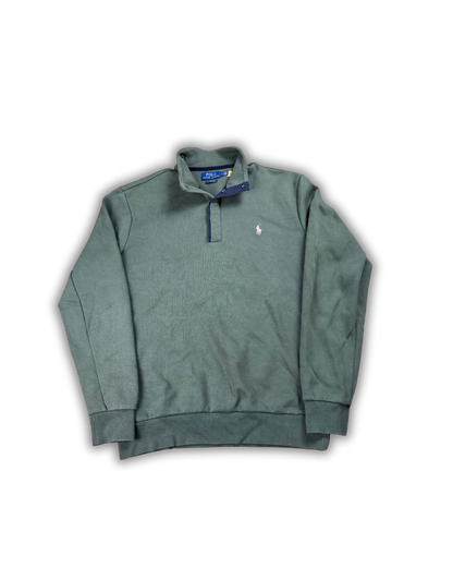 Polo Ralph Lauren Green Button-Neck Sweatshirt