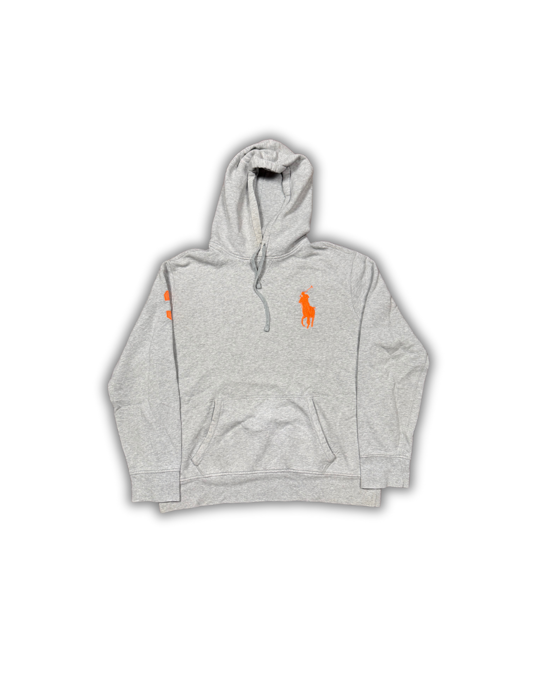 Ralph Lauren Grey Hoodie with Bold Orange Logo