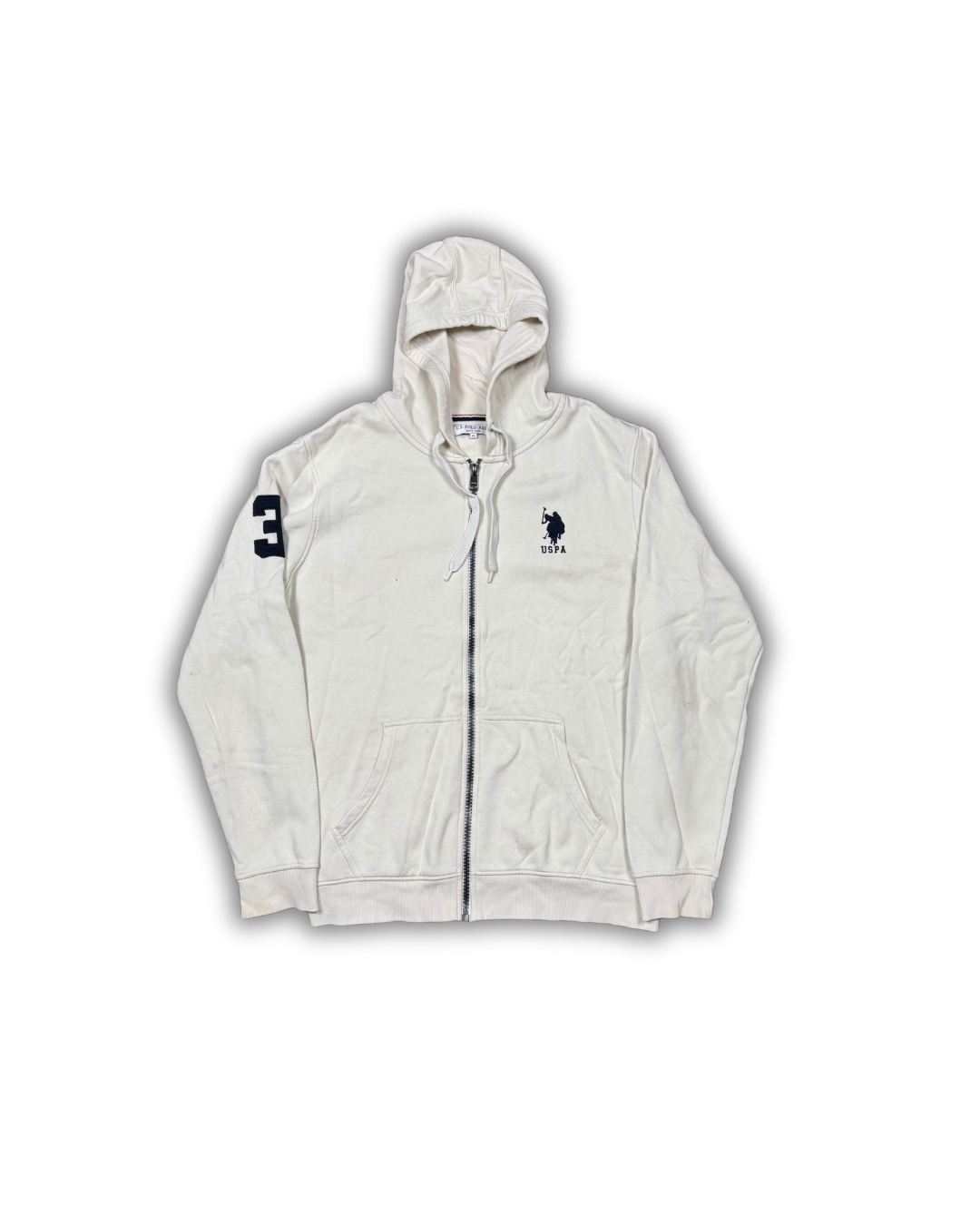 U.S. Polo Assn. White Zip-Up Hoodie