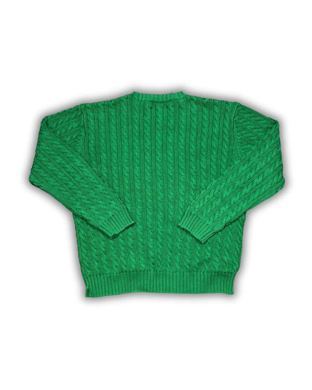 Vintage Polo Ralph Lauren Green Cable Knit Sweater