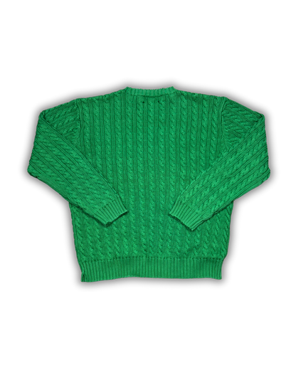 Vintage Polo Ralph Lauren Green Cable Knit Sweater