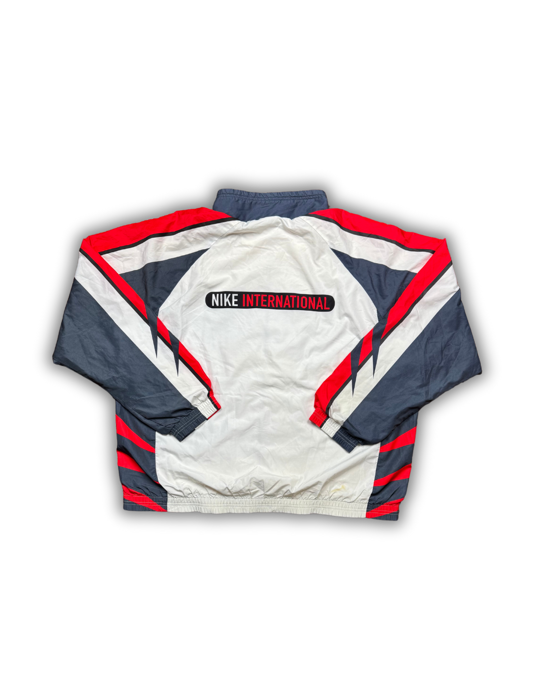 Vintage Nike International Windbreaker Jacket - Red, White & Navy (90s Style)
